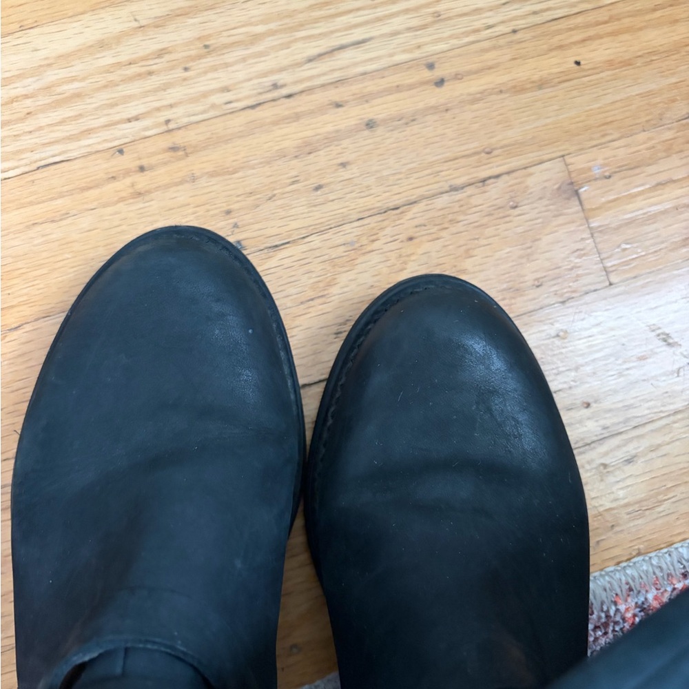 Steve Madden Albany Black Knee-High Boots with Gold Buckle - Picture 8 of 9